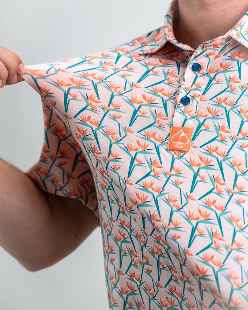 Birds of Paradise Men's Performance Golf Polo