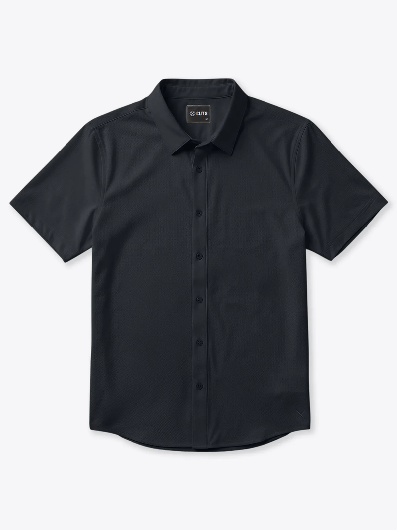 Men's Crossover Button Up, Black
