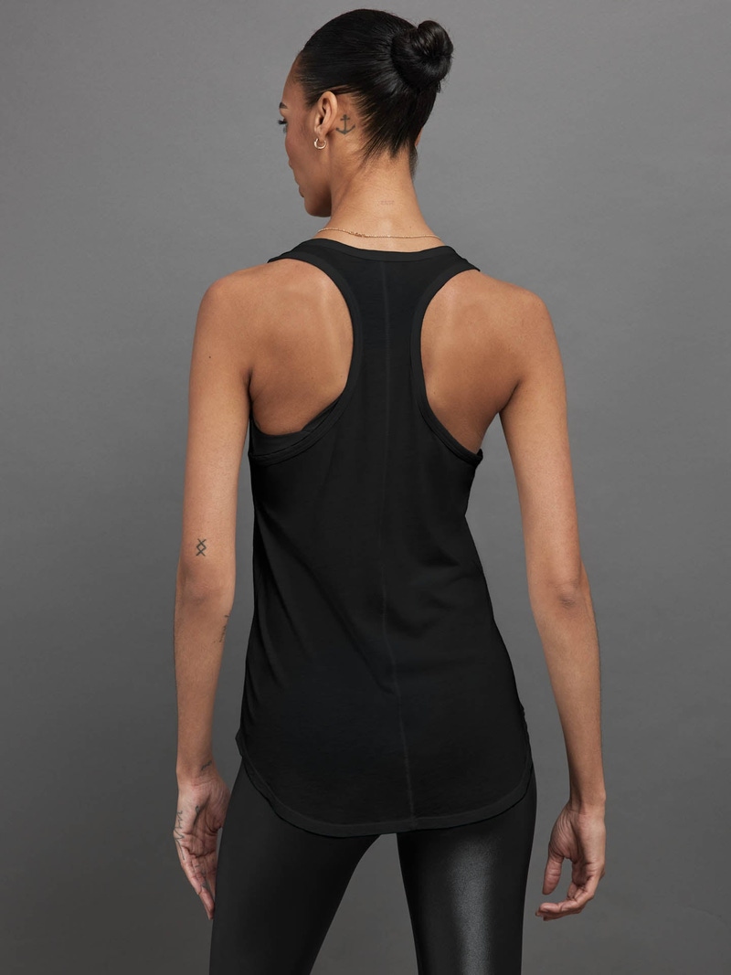 Long RacerBack Tank, Black