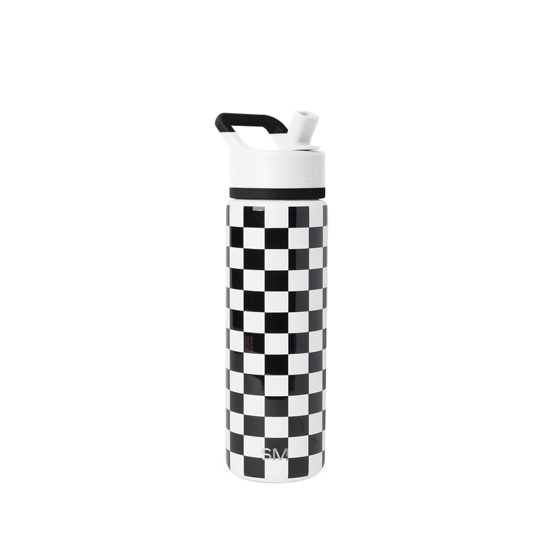 Summit Pattern Water Bottle with Straw Lid, 22oz