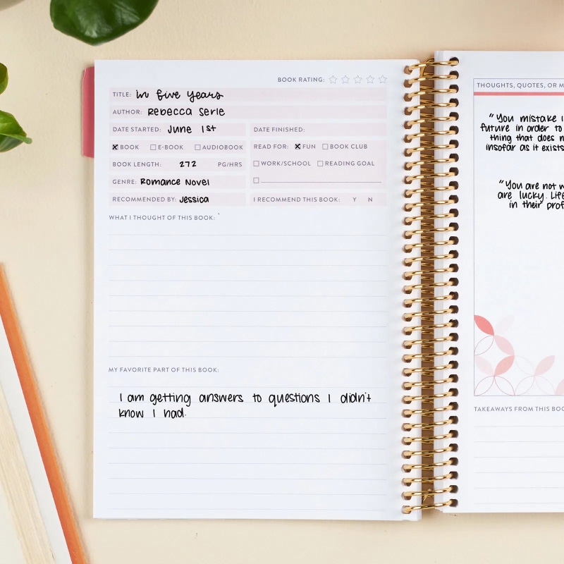 A5 Book Lovers Reading Log and Journal