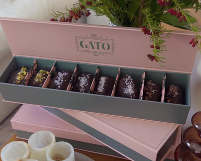 Chocolate Covered Stuffed Dates 8-Piece Gift Box