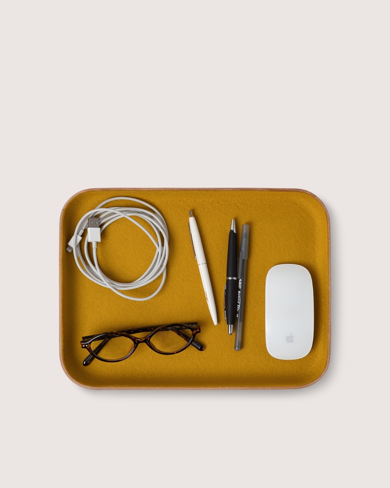 Leather & Merino Wool Large Tray