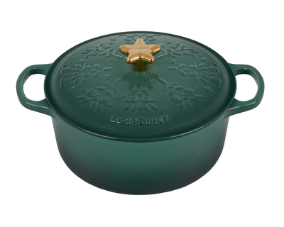 Noël Collection Signature 4.5 QT Round Dutch Oven with Embossed Tree and Star Knob