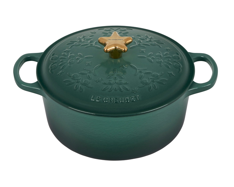 Noël Collection Signature 4.5 QT Round Dutch Oven with Embossed Tree and Star Knob