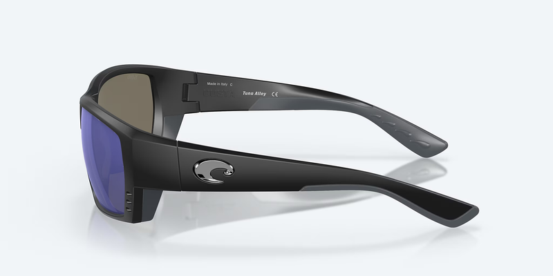 Tuna Alley Polarized Sunglasses, Matte Black/Blue mirror