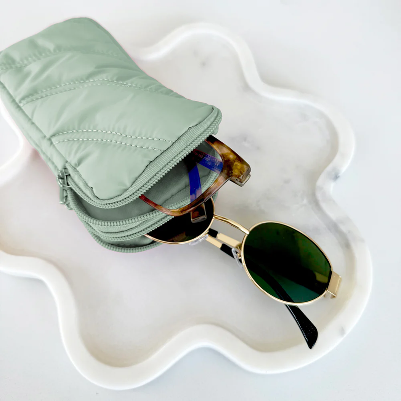 Puffer Double Eye Glass Case With Carabiner