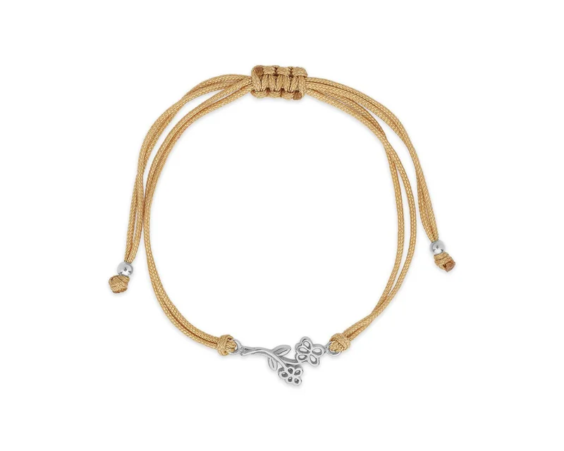 Sterling Silver Birth Flower Bolo Bracelet