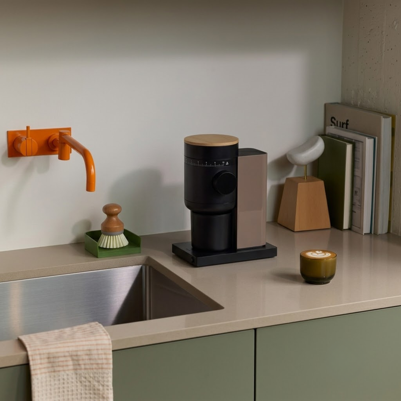 Branded Opus 2 Conical Burr Grinder - Wood Lid