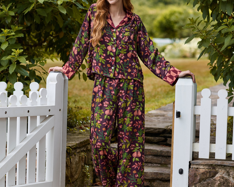 Eco Satin Soho Set in Pomme & Poire, Plum