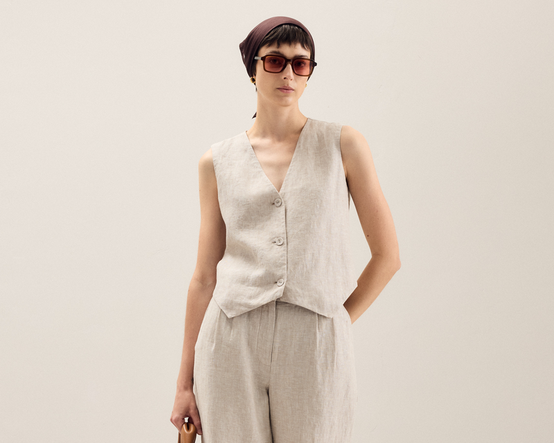 100% European Linen Vest