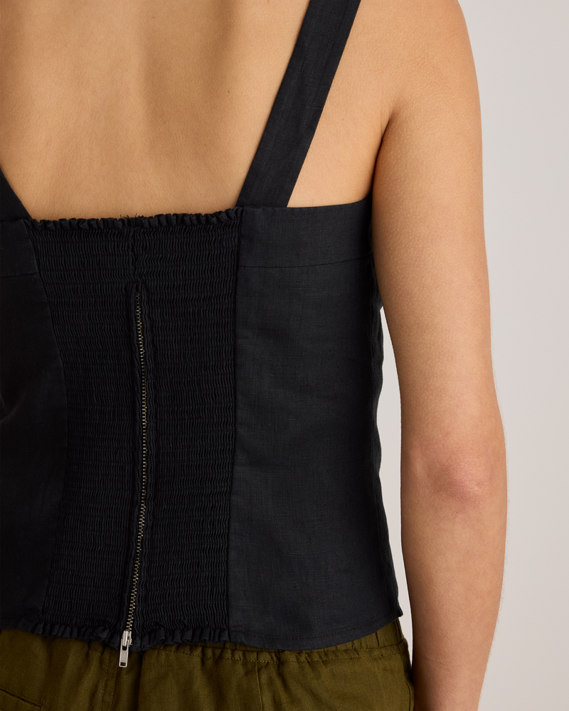 100% European Linen Fitted Tank
