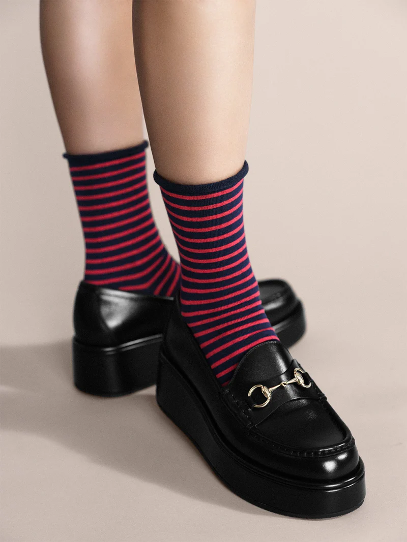 Women's Nautical Stripe Crew Sock