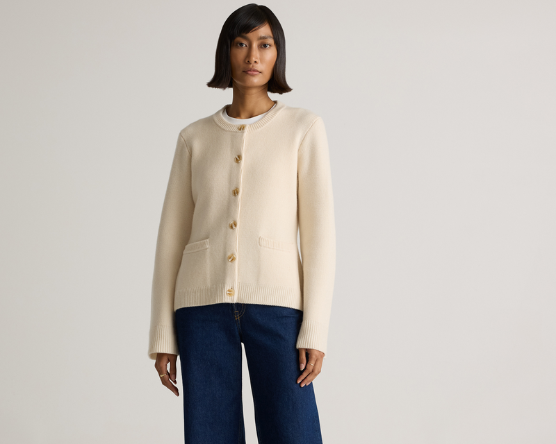 Mongolian Cashmere Structured Cardigan