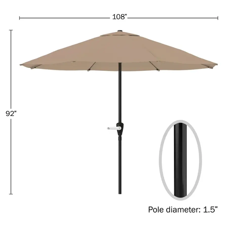 9' Easy Crank Patio Umbrella