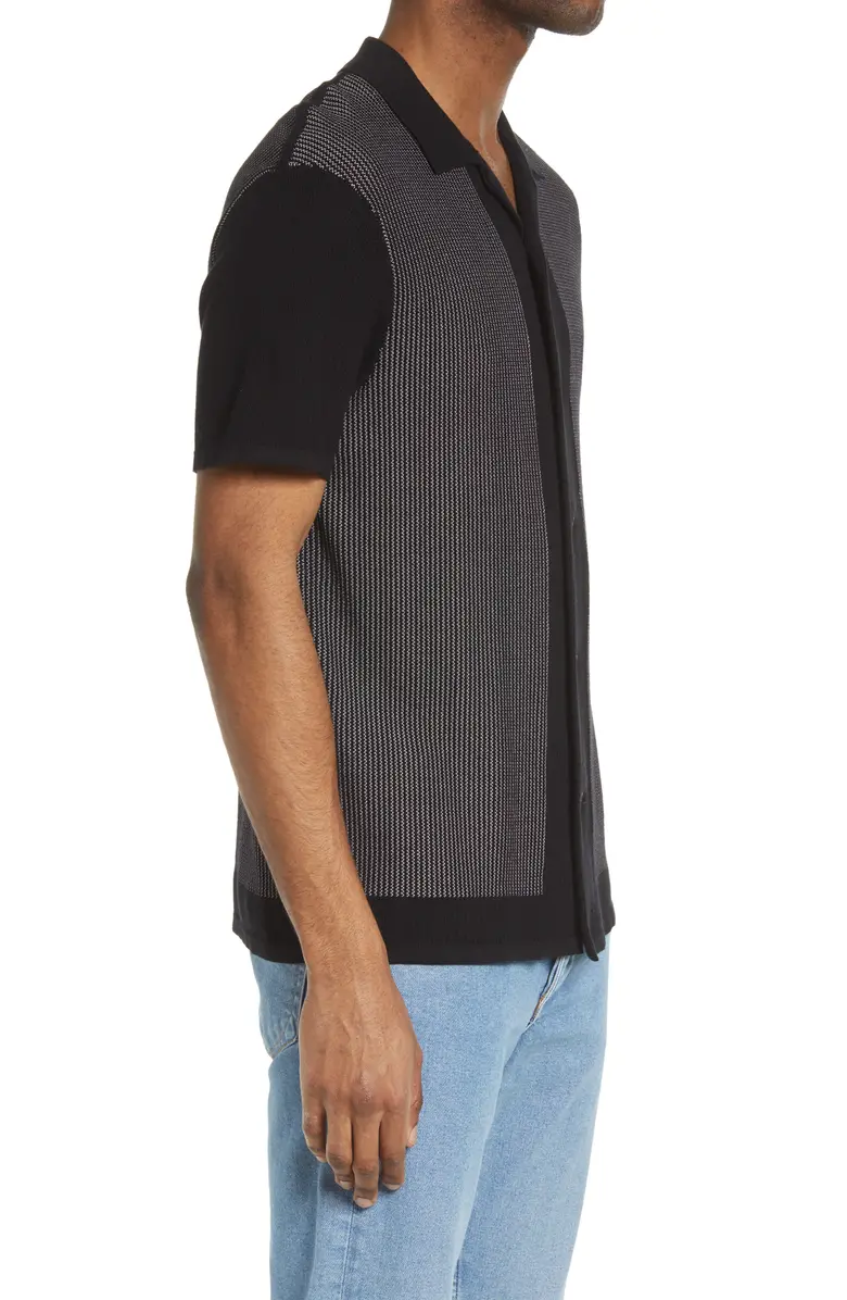 Harvey Short Sleeve Knit Button-Up Camp Shirt