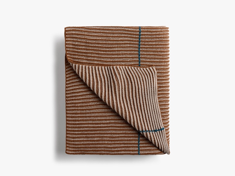 Organic Two-Tone Rib Knit Throw