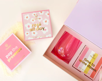 Cheers Wine Glass & Bath Salt Trio Gift Box