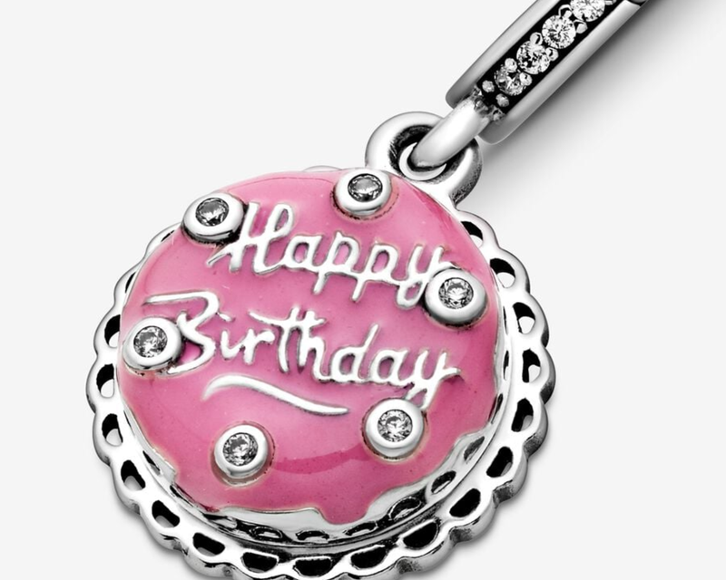 Pink Birthday Cake Dangle Charm