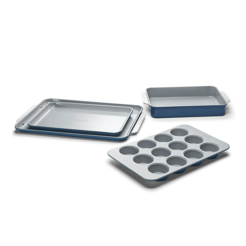 Non-Stick Ceramic Half Bakeware Set with Storage