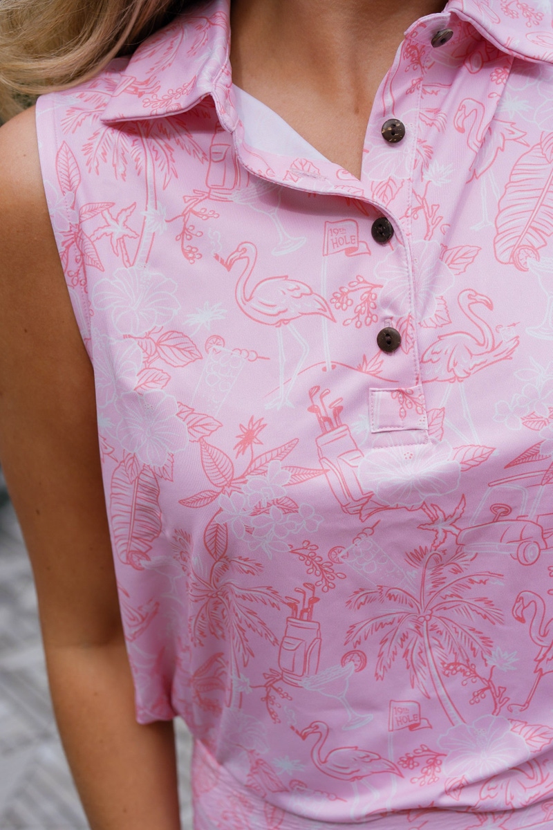 The 19th Hole Sleeveless Golf Polo