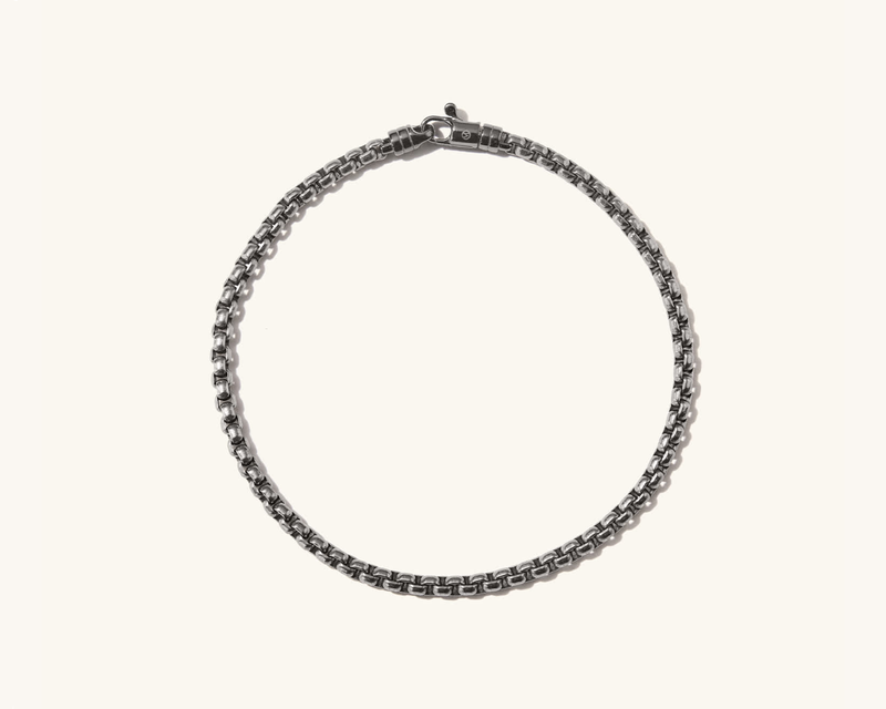 Men's Titanium Round Box Chain Bracelet