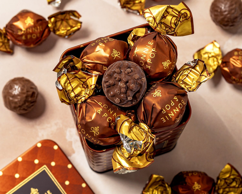 Premium Milk & Dark Chocolate Bonbons in Elegant Keepsake Tin