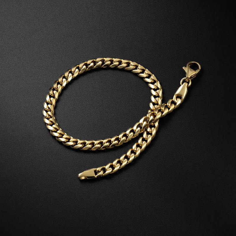14K Gold Cuban Chain Bracelet