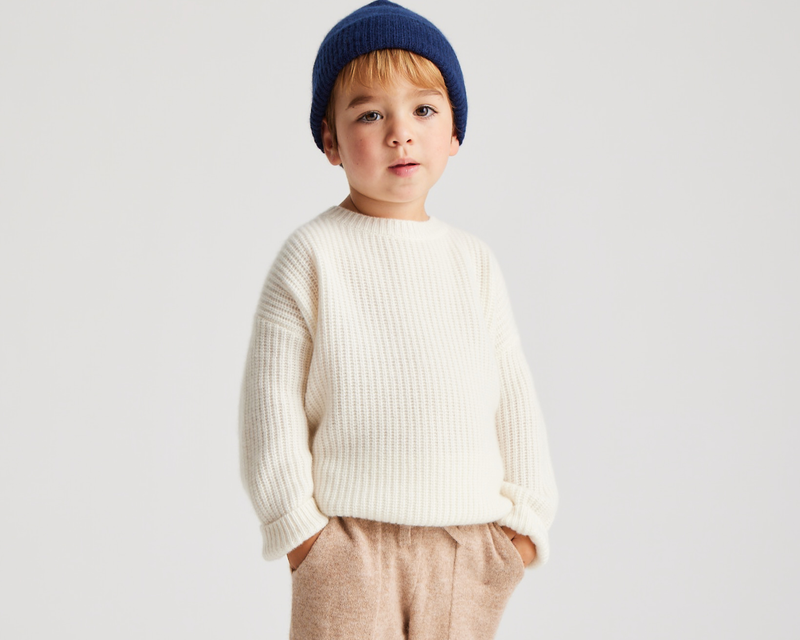 Toddler Washable Cashmere Fisherman Tunic Sweater