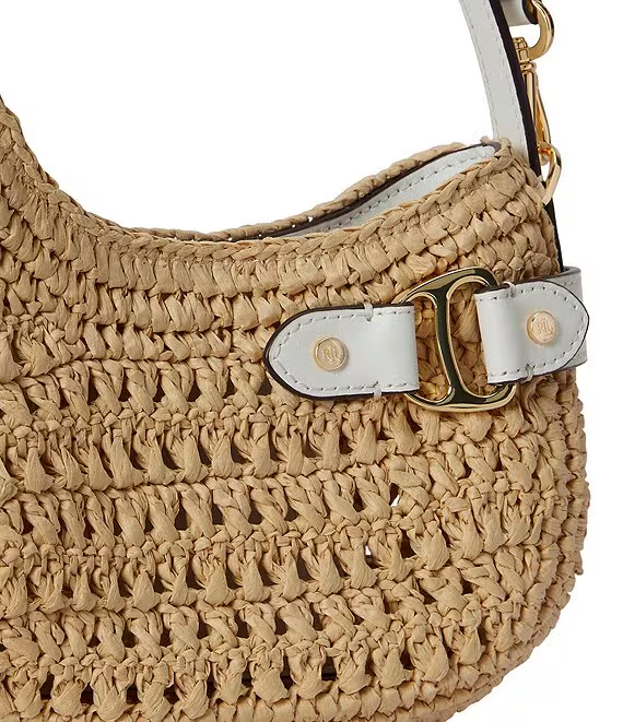 Tasha Woven Straw Small Crossbody Bag