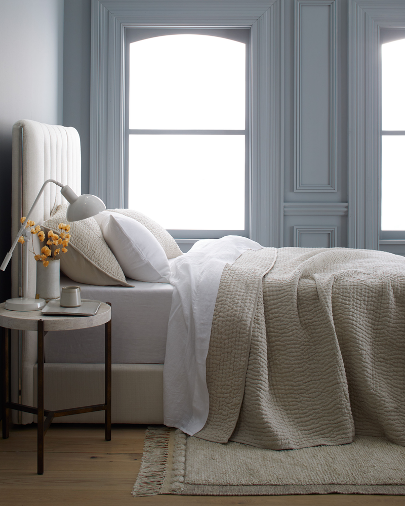 European Linen Cotton Stitch Quilt, Queen