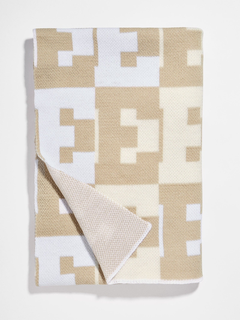 On Repeat Custom Throw Blanket, Beige