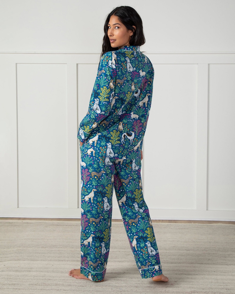 Long PJ Set in Must Love Dogs, Indigo