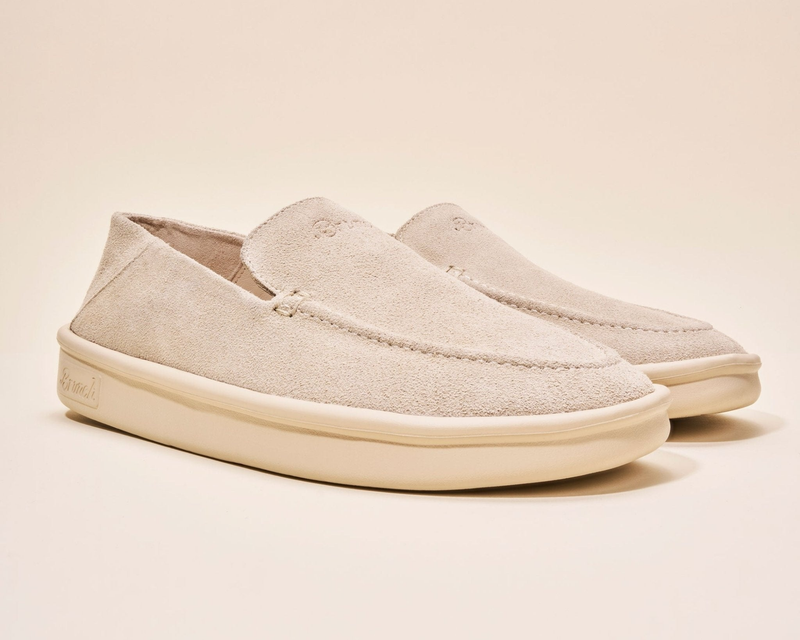 Collapsible Loafer, Beige Suede