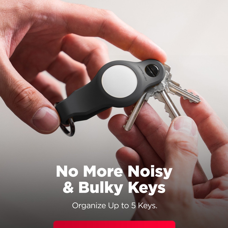 KeySmart AirTag Keyring, Premium Rubber