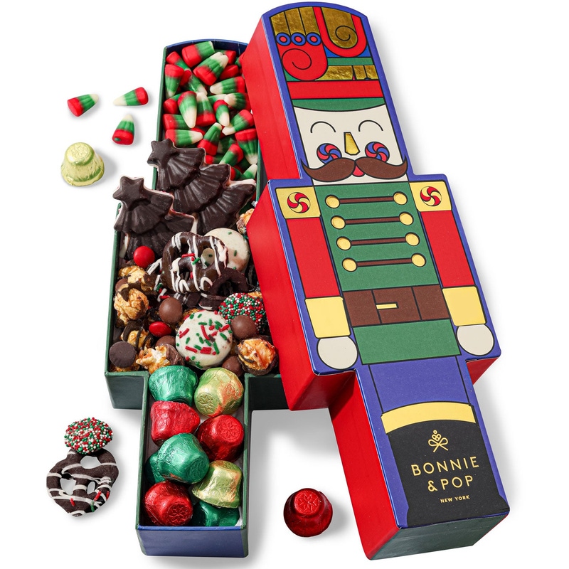 Festive Nutcracker Tin with Holiday Candy & Chocolate Assortment