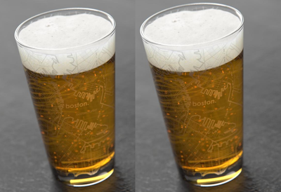 Home Town Map Pint Glass, 2 Pack