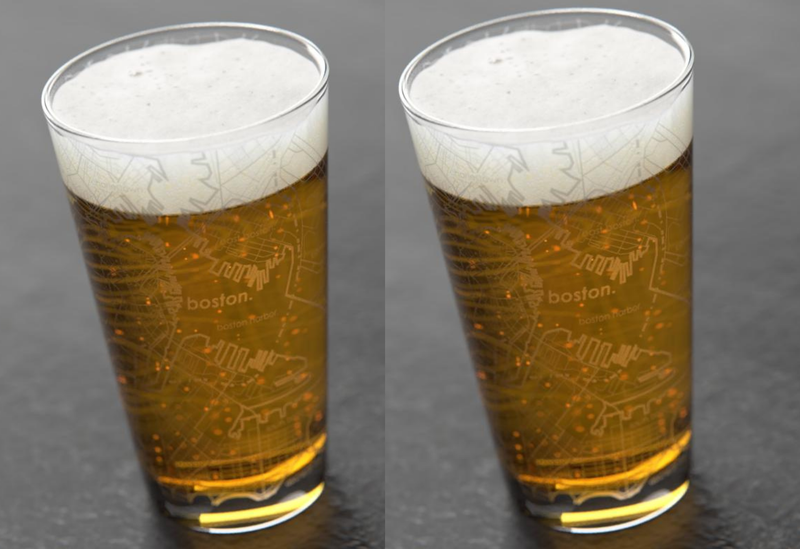 Home Town Map Pint Glass, 2 Pack
