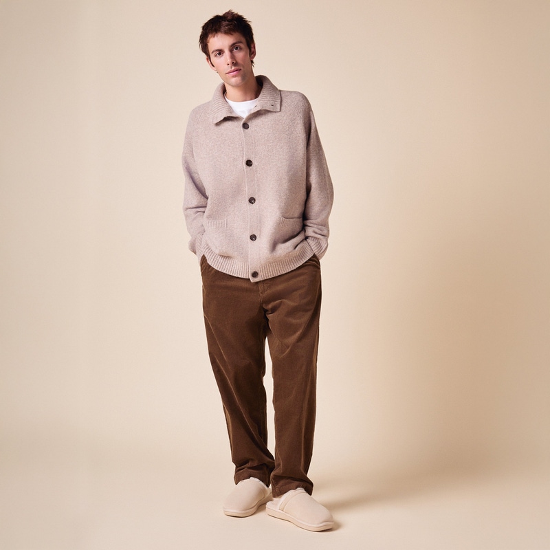 Essential Suede Shearling Slipper, Beige