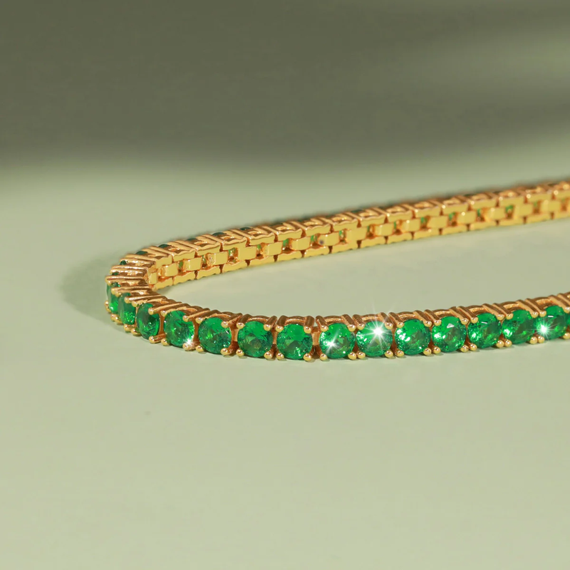 Lab Grown Emerald Tennis Bracelet