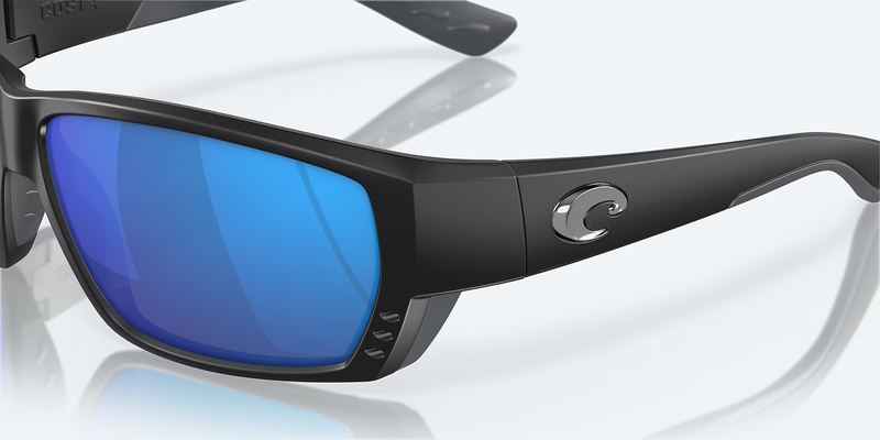 Tuna Alley Polarized Sunglasses, Matte Black/Blue mirror