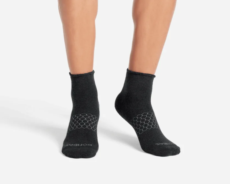 Men's Merino Wool Blend Roll-Top Gripper House Socks