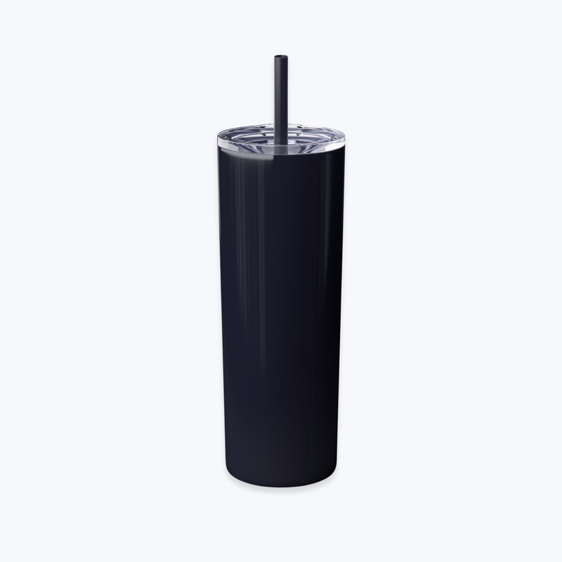 Skinny Tumbler with Straw in Glossy Finish, 20oz
