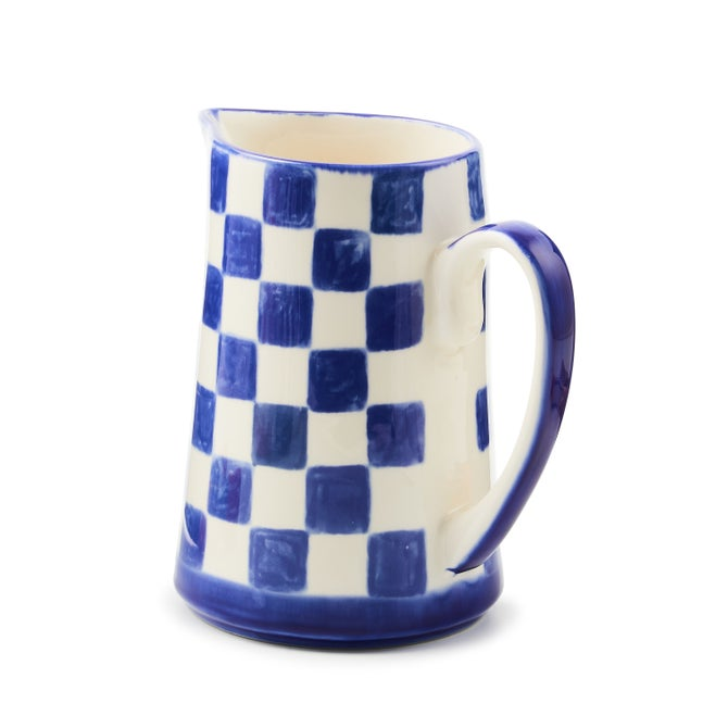 Stoneware Check Pitcher
