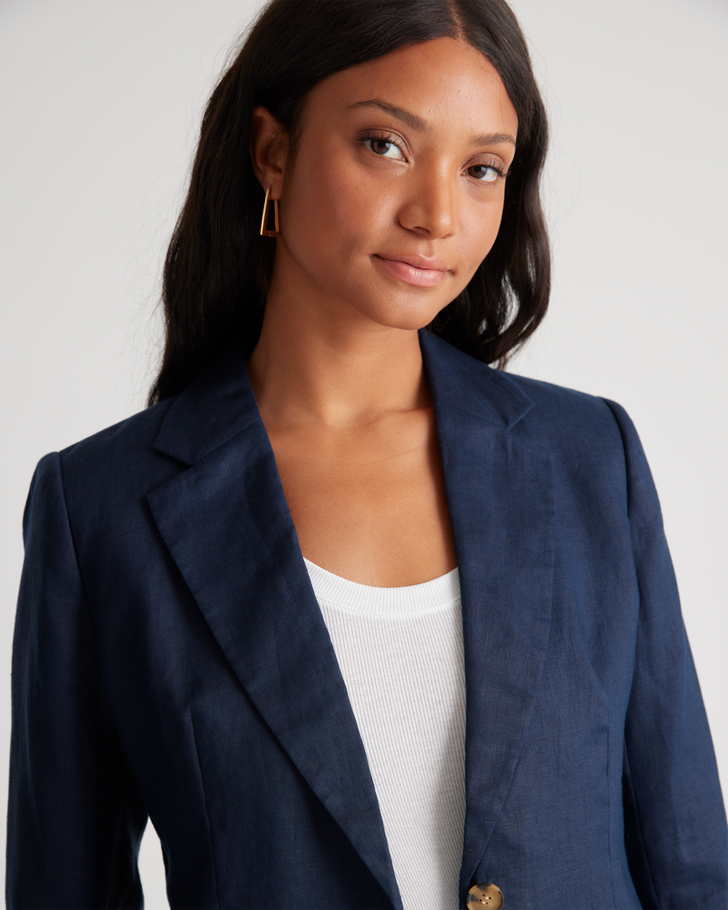 100% European Linen Structured Blazer
