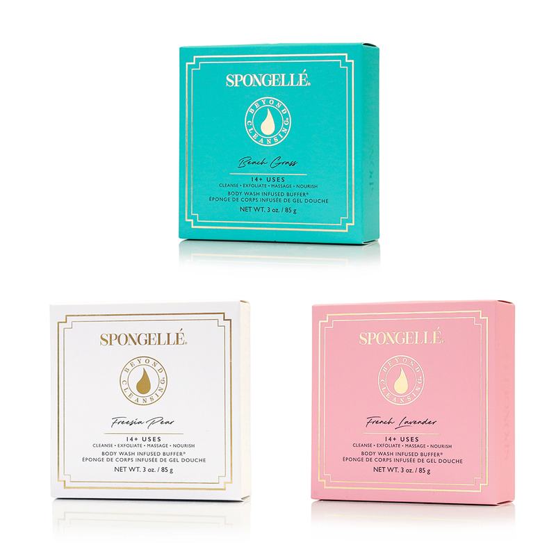 Boxed Flower Body Wash Infused Sponge Sets Trio