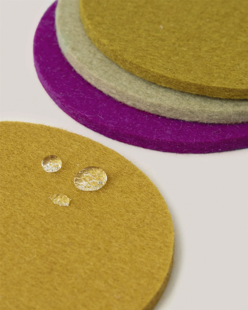 Merino Wool Round Coaster 4-Pack