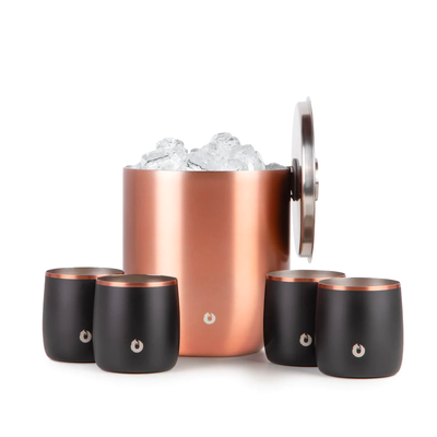 Ice Bucket and Rocks Glasses Barware Set