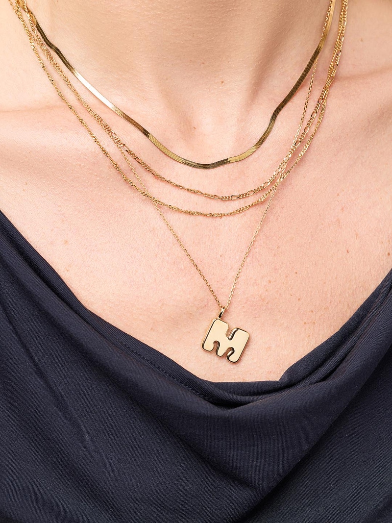 Sterling Silver Bubble Letter Necklace