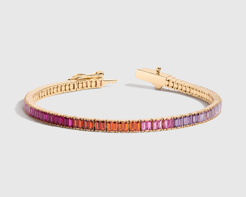 Pink Ombré Baguette Tennis Bracelet